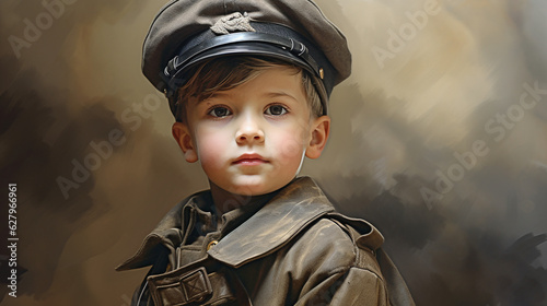 Young Reenactors: Tiny Soldiers of WW2, Generative AI © Adolfo Perez Design