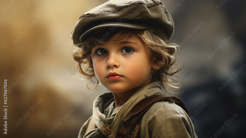 Childhood Memories: Toddlers in WWII Uniforms, Generative AI Childhood Memories: Toddlers in WWII Uniforms, Generative AI