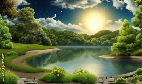 A photo of beautiful landscape background