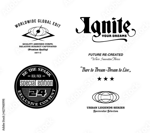 small wordings, texts, quotes, slogans and typographic arrangements as graphic design elements for designers