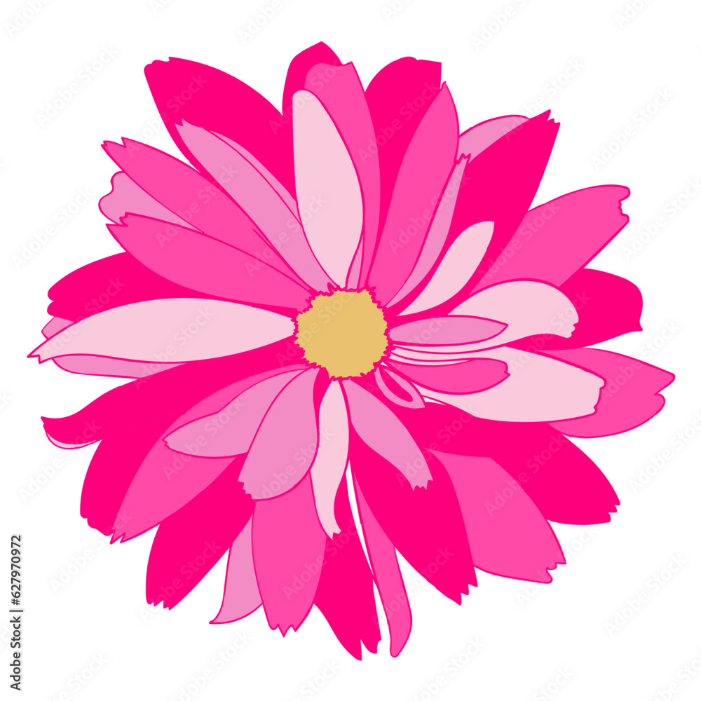 Pink flower. Floral graphic design element. Vector illustration. 