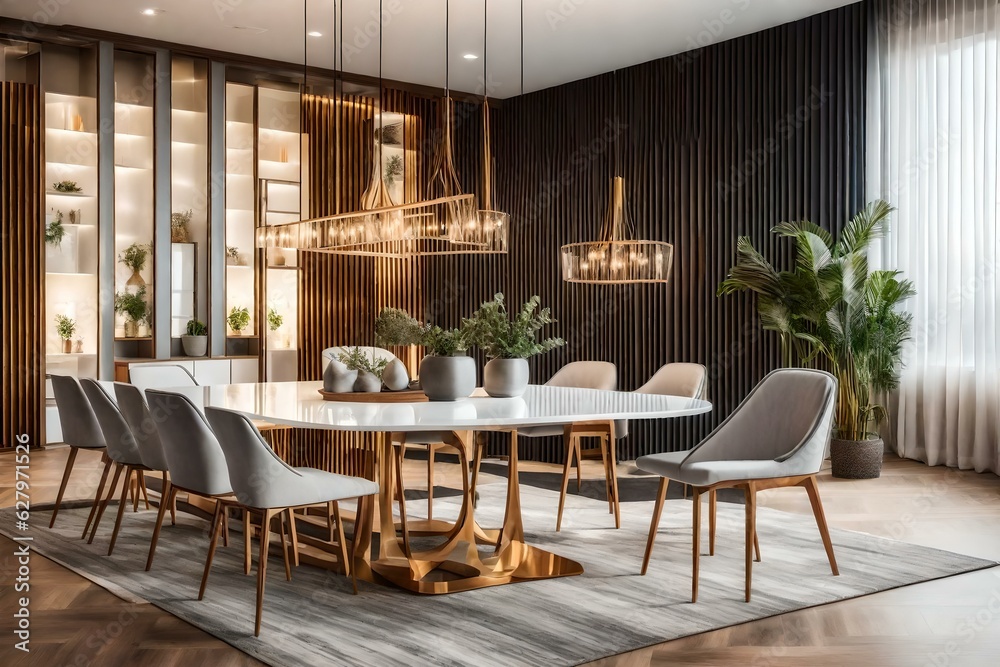 Modern Interior Design Background. Contemporary Dining room