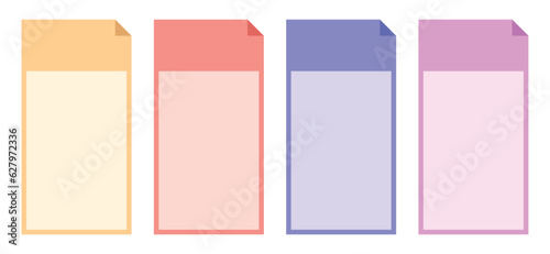 Colorful blank paper background template set. Vertical backdrop design with flat colour style. Suitable for poster, brochure, banner, flyer, leaflet, cover, or magazine.