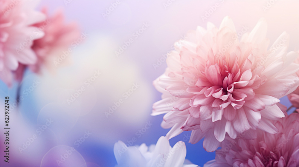 Fototapeta premium pink chrysanthemum flowers background Generative AI