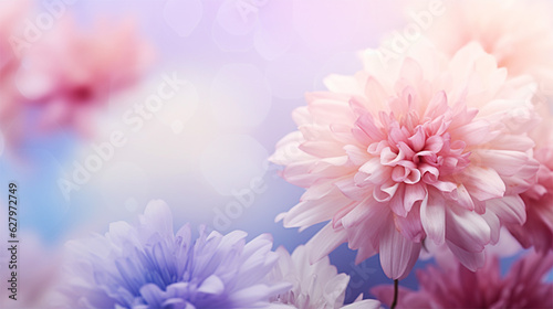 pink chrysanthemum flowers background Generative AI © Kamonpan
