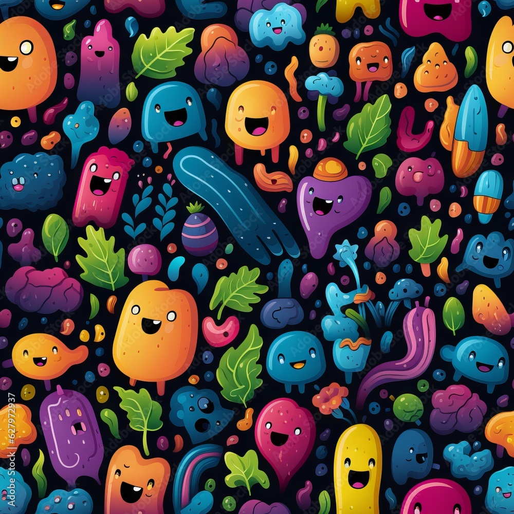 animation cartoon pattern. pattern for wallpaper. Generative AI animation cartoon pattern. pattern for wallpaper. Generative AI