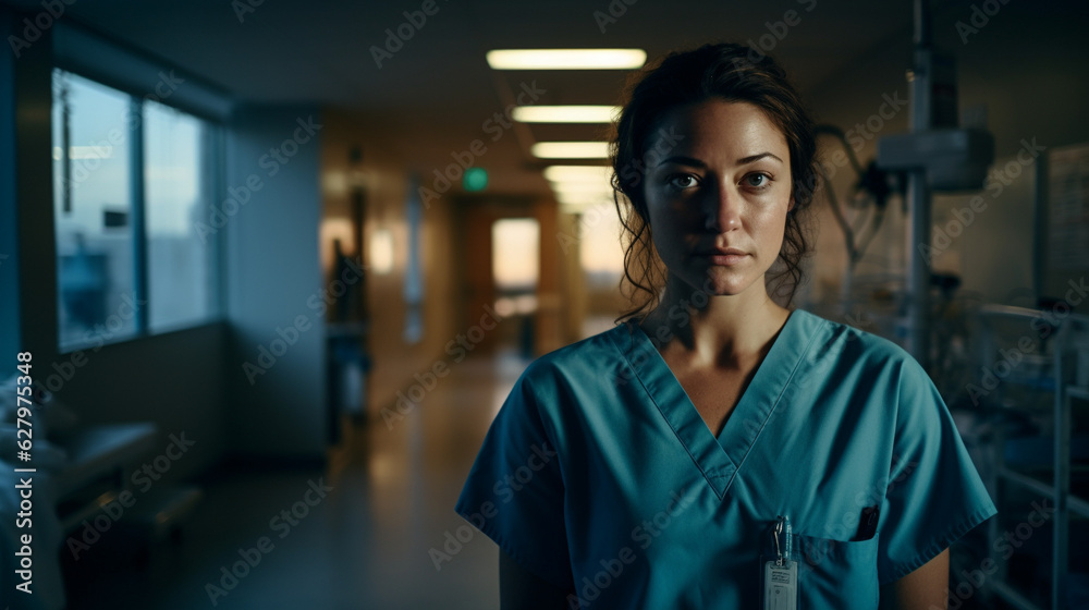 Fototapeta premium Committed to Care: Nurses Making a Difference in the Hospital, generative ai