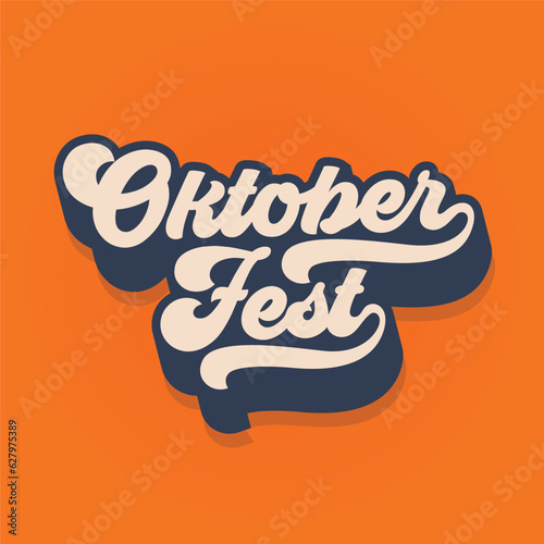 Oktoberfest retro style typography. Beer Festival vector banner. Oktoberfest handwritten typography header for signboard, greeting card, invitation poster and t shirt design.