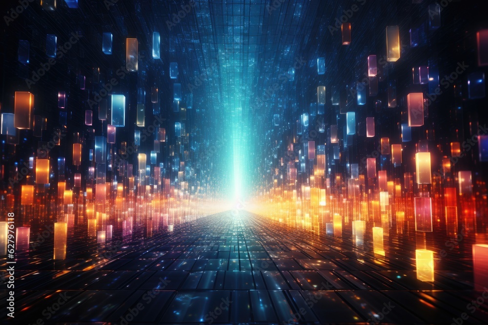 Fototapeta premium Abstract Colourful Background, Data Transfer concept. Generative AI