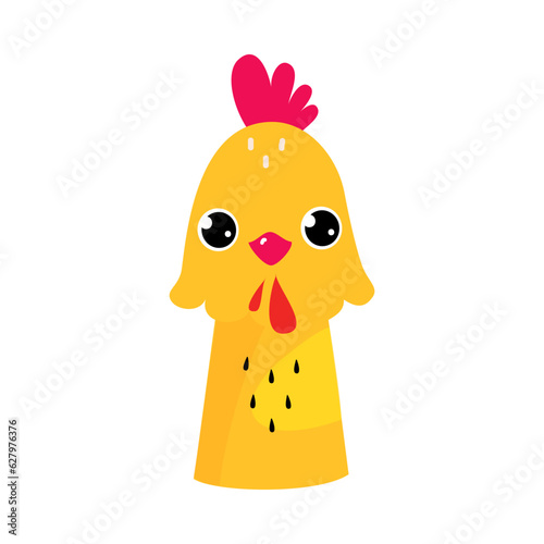 Chicken Finger Toy and Puppet for Entertainment Play Vector Illustration