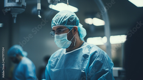 Operating Room Chronicles: Surgeon Leading an Intricate Medical Procedure, Generative AI