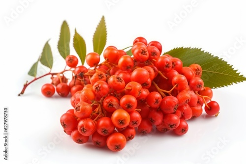 Bunch rowan berries nature. Generate Ai