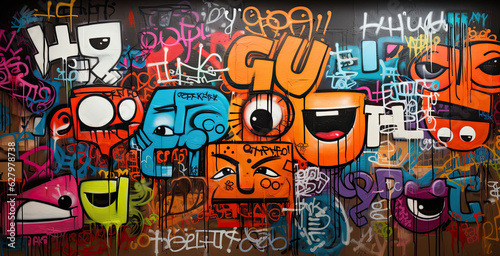 Colorful Streetart Graffiti Wall background