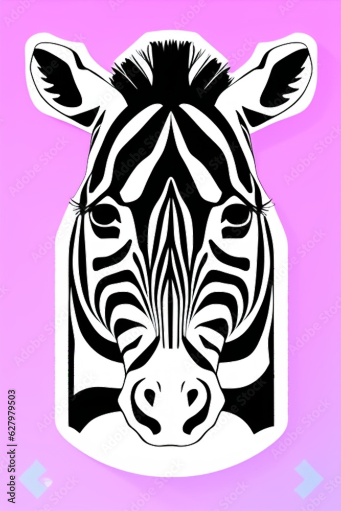 zebra cartoon. generative ai.