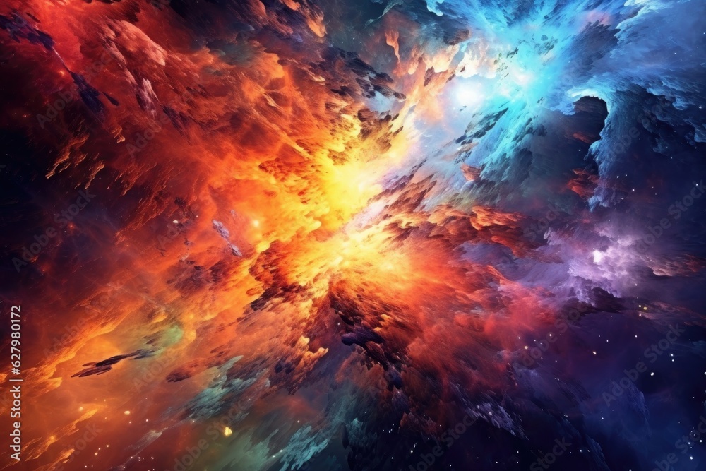 Abstract Vibrant Space Explosion Style Universe Astronomy Wallpaper  Generative AI