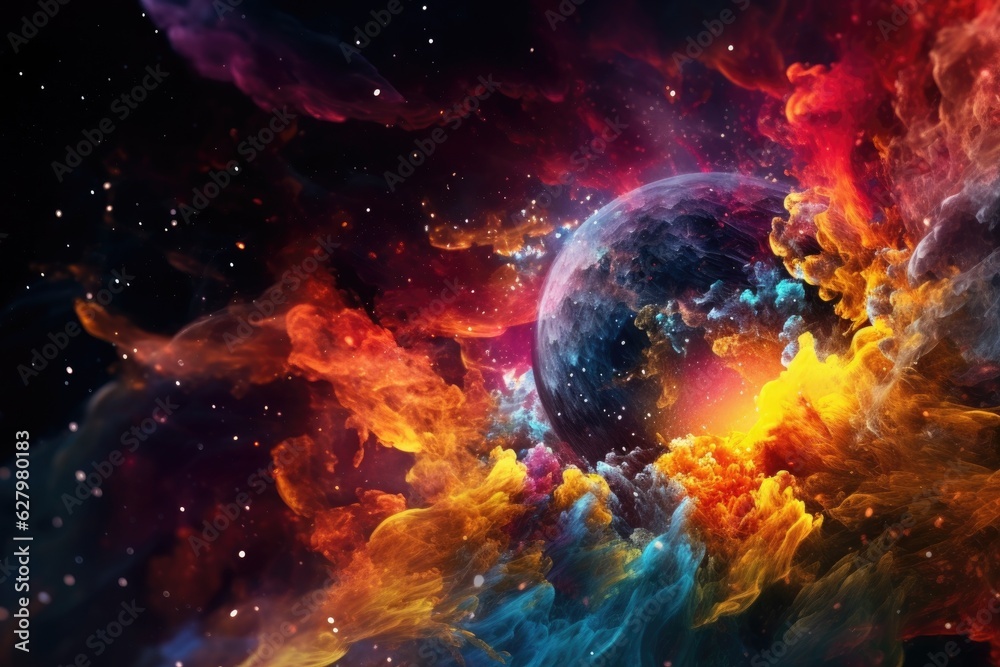 Abstract Vibrant Space Explosion Style Universe Astronomy Wallpaper  Generative AI