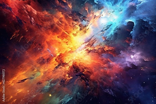 Abstract Vibrant Space Explosion Style Universe Astronomy Wallpaper Generative AI