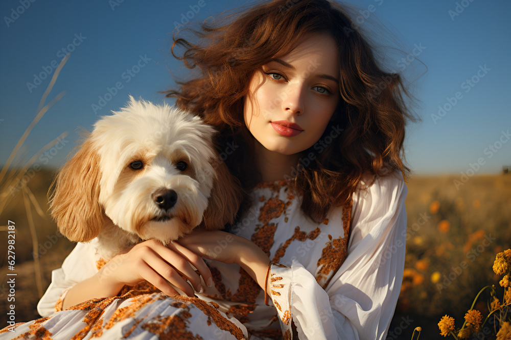 beautiful woman with dog beautiful woman with dog