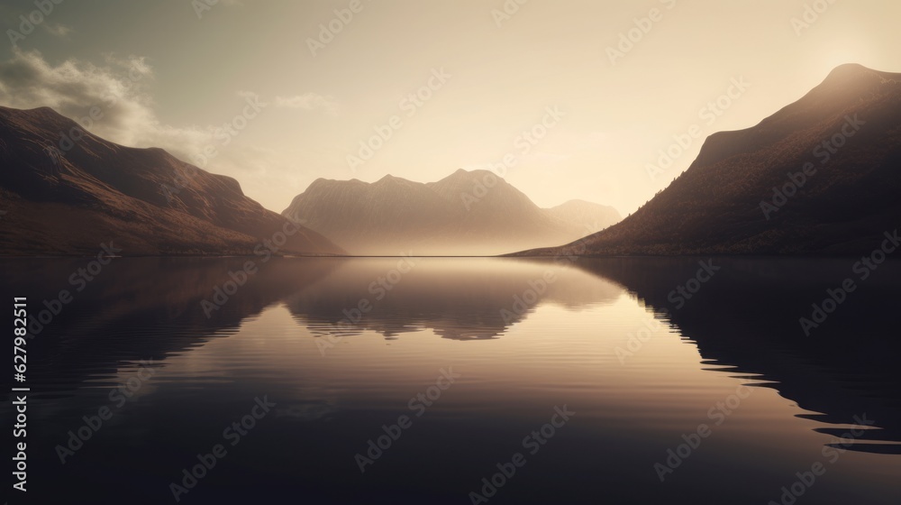 Tranquil and Serene Image of a Lake - AI Generated