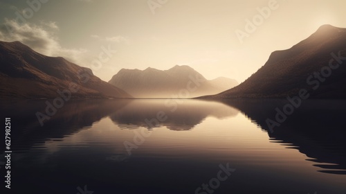 Tranquil and Serene Image of a Lake - AI Generated © ArquitecAi