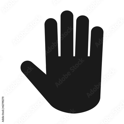 Stop hand palm outline vector icon for your website design, logo, app, UI. illustration