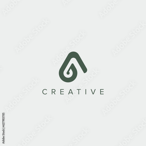 Modern unique letter AG GA logo design template - vector