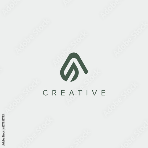 Modern unique letter AS SA logo design template - vector photo