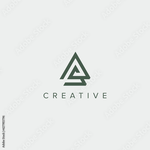 Modern unique letter AS SA logo design template - vector