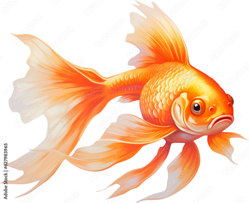 goldfish figure body style white background.
