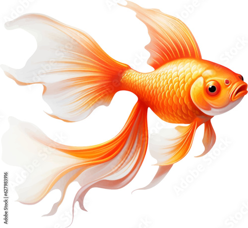 goldfish figure body style white background.
