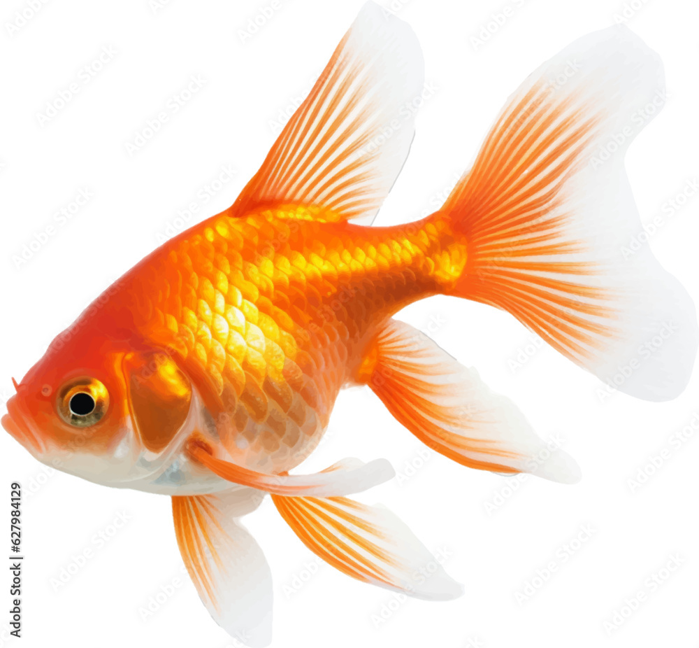 goldfish figure body style white background.

