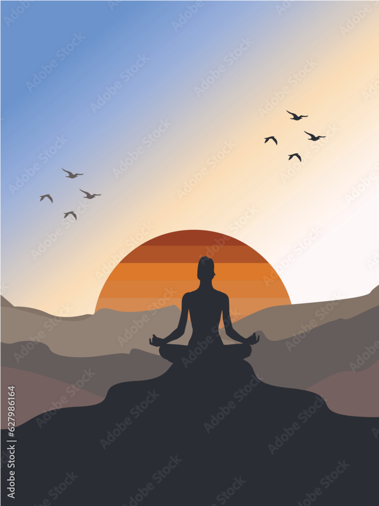 Yoga Meditation Vector Illustrator Design 