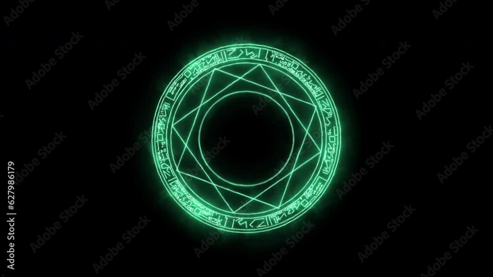 Powerful Green Magic Shield, Superhero protection spell in 4k with alpha channel (transparent)