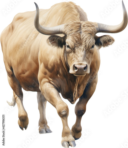 bull on a white background