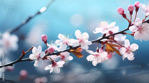 A beautiful abstract background featuring spring flowers in a natural setting