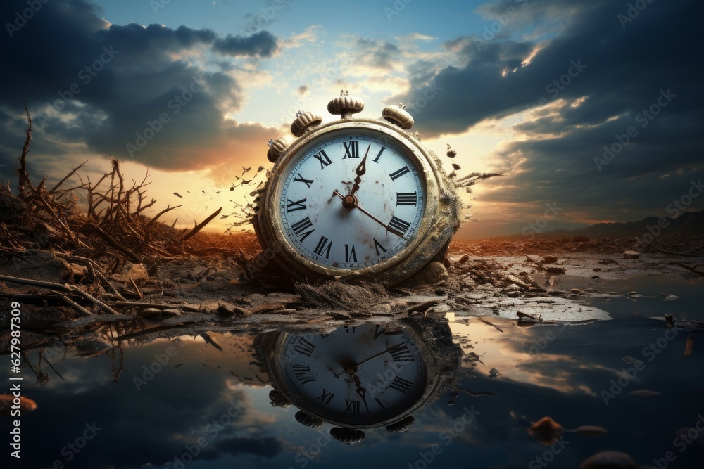 Concept time clock. Generate Ai Stock Illustration | Adobe Stock