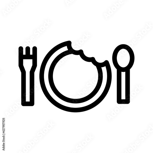 hunger line icon illustration vector graphic. Simple element illustration vector graphic, suitable for app, websites, and presentations isolated on white background