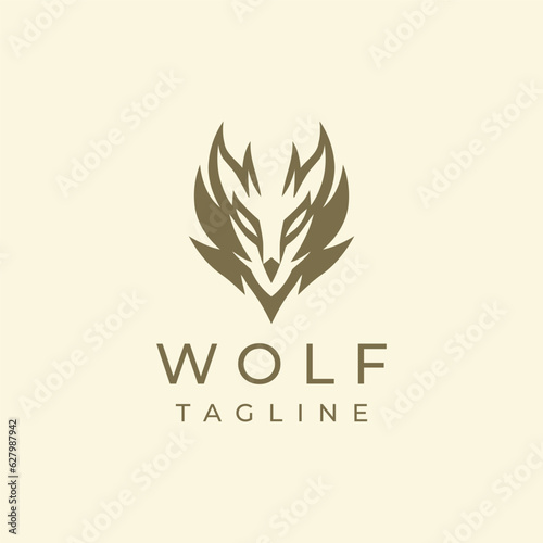 Abstract wolf head logo design vector illustration