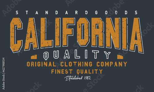 California Quality superior denim typography, t-shirt graphics, vector