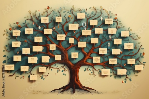 Tableau sur toile Blank Spaces in a Family Tree. AI