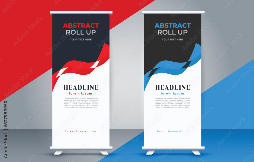 modern roll up banner template with abstract design modern roll up banner template with abstract design