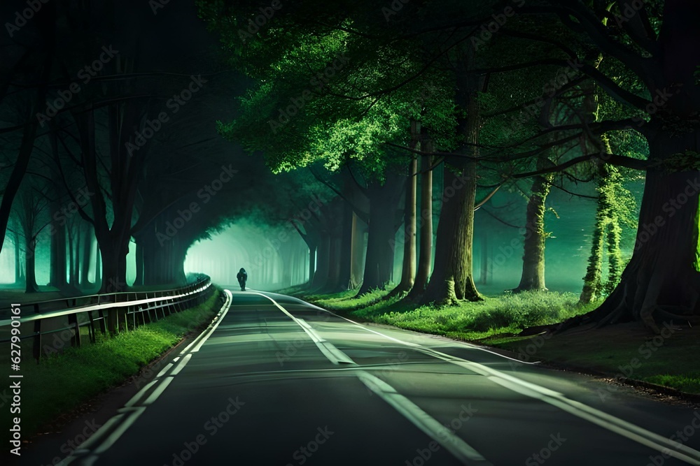 road in the night