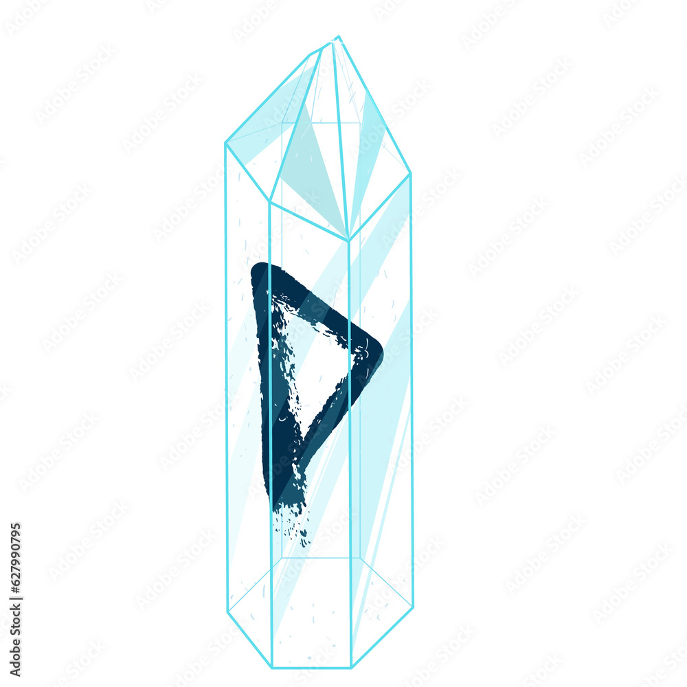 Line Art Crystal with Texture Rune Wunjo. Curative Transparent Healing Quartz. Blue Clear Bright Gem. Magic Stone
Line Art Crystal with Texture Rune Wunjo. Curative Transparent Healing Quartz. Blue Clear Bright Gem. Magic Stone