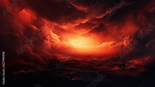 Abstract dark red background and Dramatic fiery sky. Generative Ai © RUMA