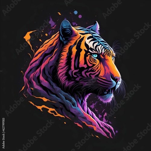 Dynamic Modern Style Logo Icon Wildlife Animal Head of Tiger