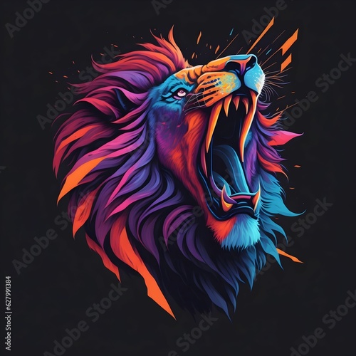 Dynamic Modern Style Logo Icon Wildlife Animal Head of Lion