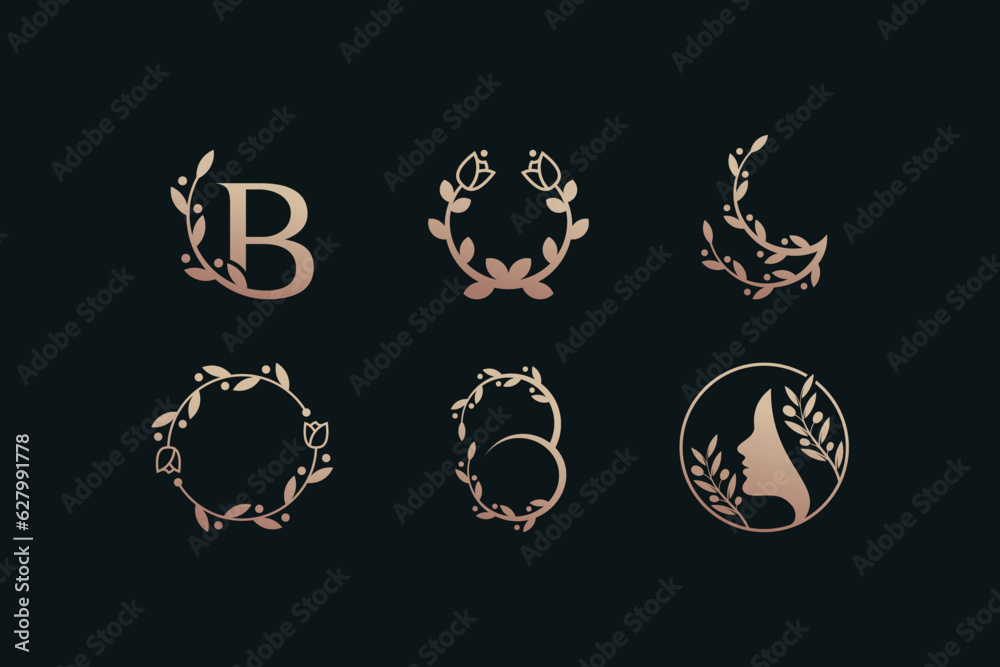 Fototapeta premium Beauty logo collection with creative unique design vector