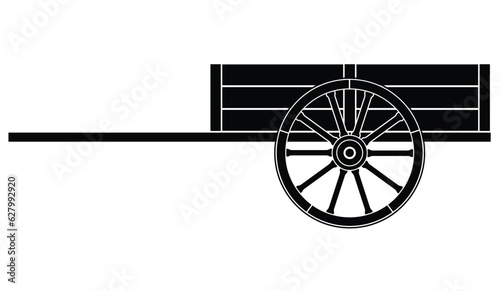 Two wheels wagon, vector illustration
