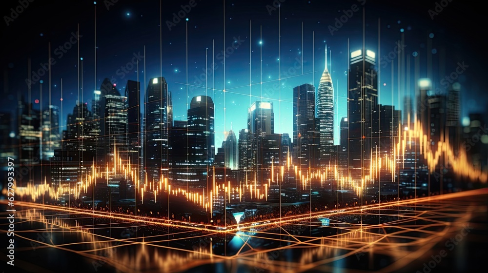 Data flow chart over big city