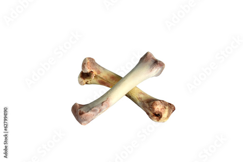 Chicken bones isolated on transparent background. High quality photo